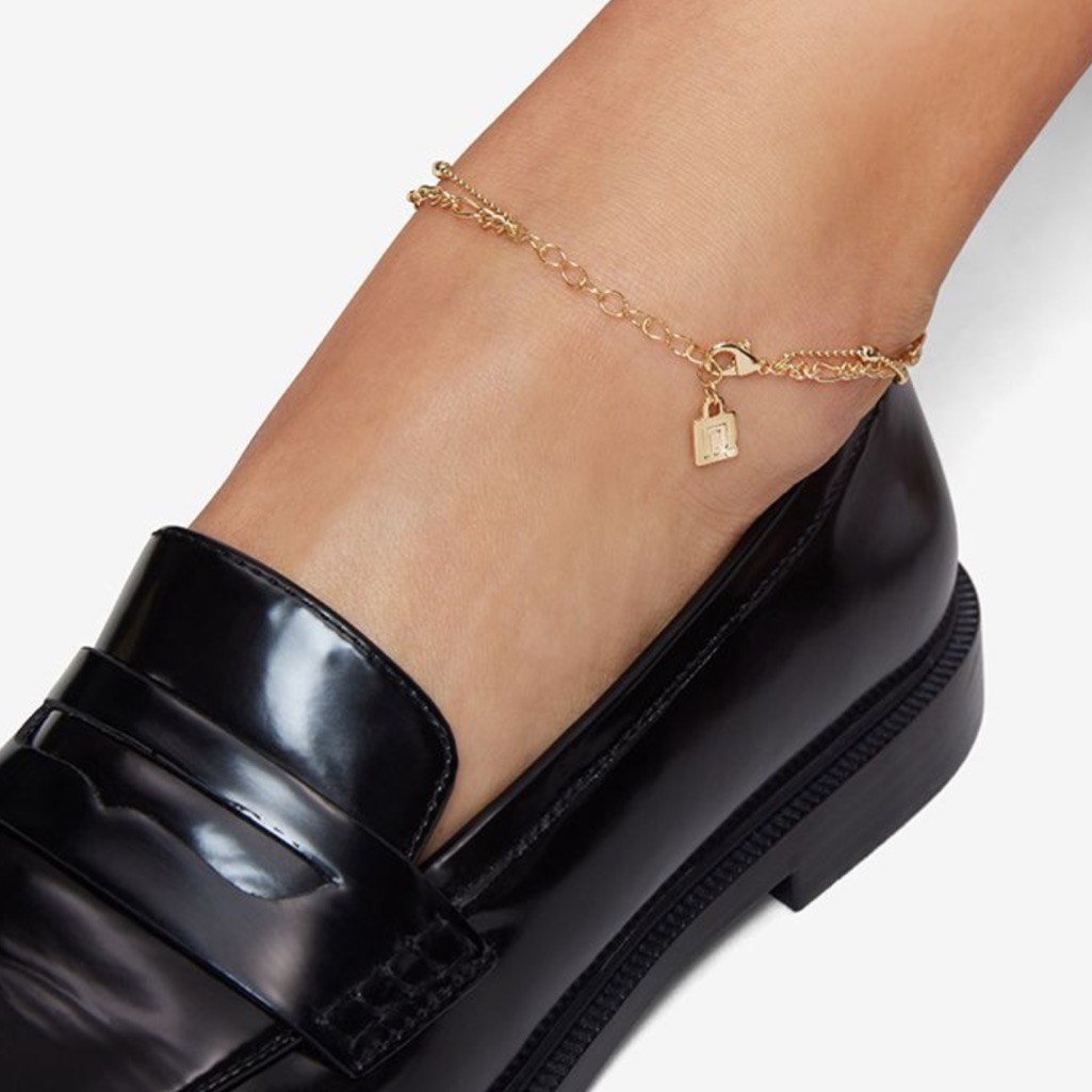 Dannijo Limited Edition Double Layer Chain Gold Plated Anklet 90$
